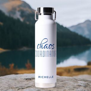 Chaos Coordinator Blue Calligraphy Script Name Waterfles
