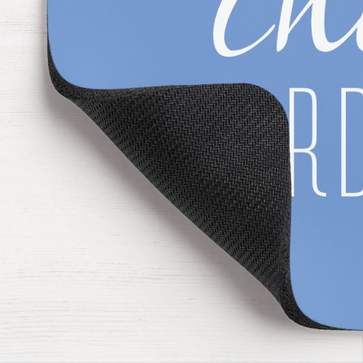 Chaos Coordinator Blue Typographic Text Muismat (Hoek)