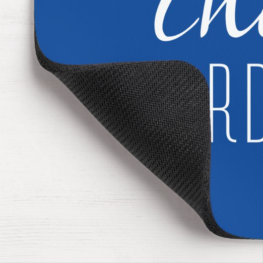 Chaos Coordinator Blue Typographic Text Muismat (Hoek)