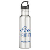 Chaos Coordinator Blue Typography Personalized Waterfles (Voorkant)
