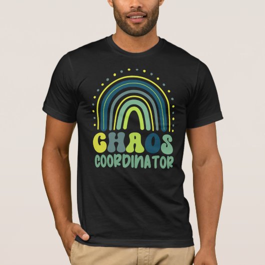 Chaos Coördinator Boho Rainbow Docent plezier T-shirt (Voorkant)