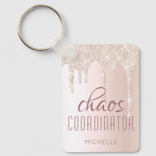 Chaos Coordinator Chic Girly Glitter persoonlijke Sleutelhanger