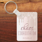 Chaos Coordinator Chic Girly Glitter persoonlijke Sleutelhanger (Voorkant)