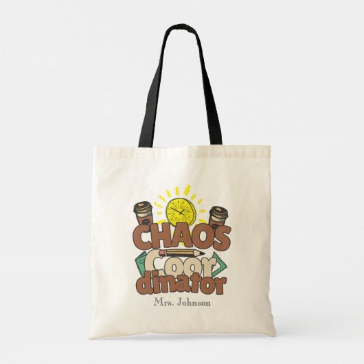 Chaos Coordinator Custom Teacher's Name Tote Bag (Achterkant)