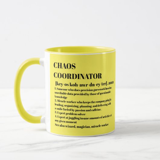Chaos Coordinator Definition Foto Kantoor Medewerk Mok (Links)