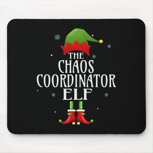 Chaos Coordinator Elf Xmas Groupe Matching Pajama Muismat (Voorkant)