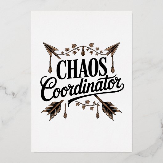 Chaos Coördinator Folie Feestdagenkaart (Voorkant)