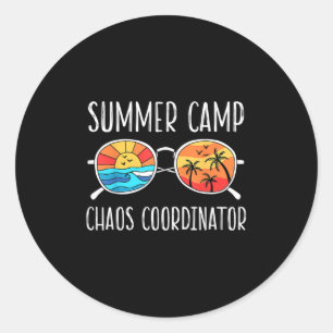 Chaos Coordinator Funny Summer Camp Counselor Ronde Sticker