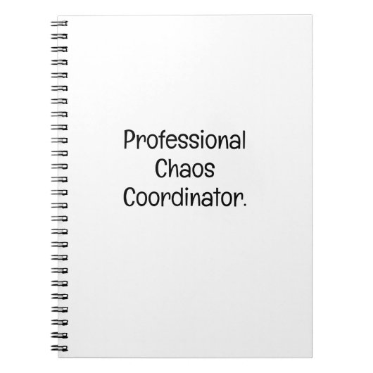 Chaos Coördinator Geistige Werkmaat Notitieboek (Voorkant)