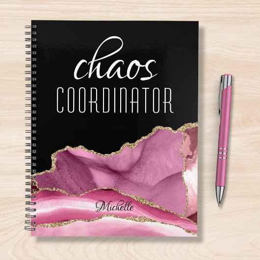 Chaos Coordinator Girly Pink Gold Marble Planner
