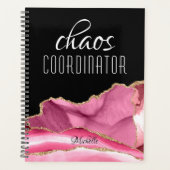 Chaos Coordinator Girly Pink Gold Marble Planner (Voorkant)