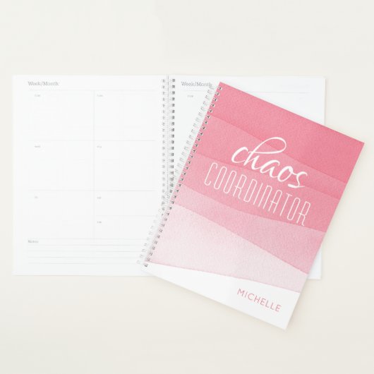 Chaos Coordinator Girly Pink Persoonlijke naam Planner (Display)