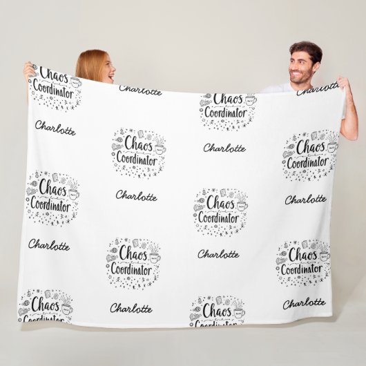Chaos Coordinator Grappig Gepersonaliseerde Moeder Fleece Deken (In situ)