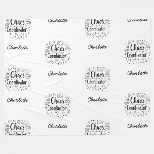 Chaos Coordinator Grappig Gepersonaliseerde Moeder Fleece Deken (Voorkant (Horizontaal))