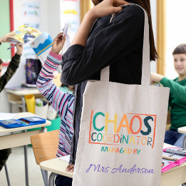Chaos Coördinator Grappig Kleurrijk Geschenk Voor Tote Bag