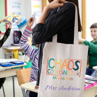 Chaos Coördinator Grappig Kleurrijk Geschenk Voor Tote Bag