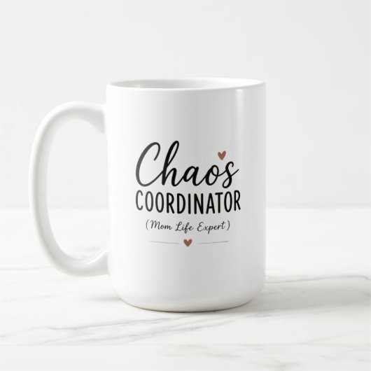 Chaos Coördinator Grappig Moeder Leven Typografie Koffiemok (Links)