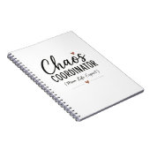 Chaos Coördinator Grappig Moeder Leven Typografie Notitieboek (Rechterzijde)