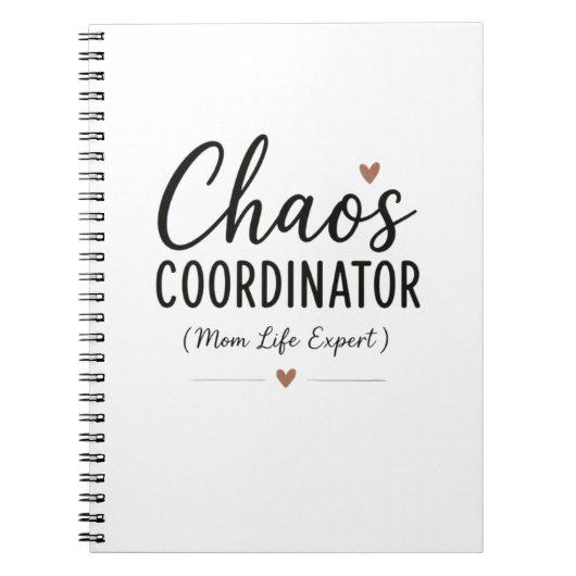 Chaos Coördinator Grappig Moeder Leven Typografie Notitieboek (Voorkant)