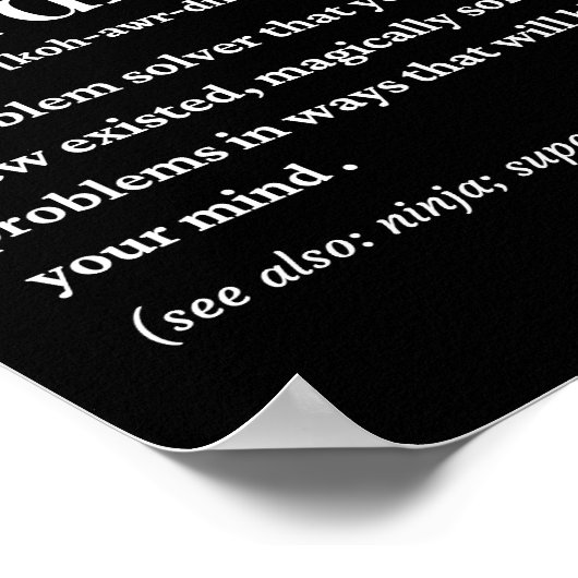 Chaos coördinator grappige definitie poster (Hoek)