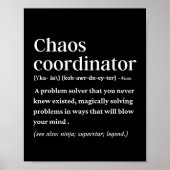 Chaos coördinator grappige definitie poster (Voorkant)