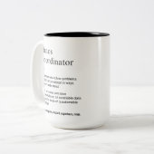 Chaos Coördinator Grappige Manager Definitie Tweekleurige Koffiemok (Voorkant links)