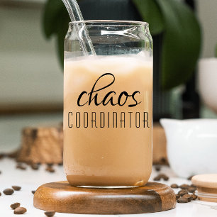 Chaos Coördinator Grappige Moeder Leraar Cadeau Blikvorm Glas