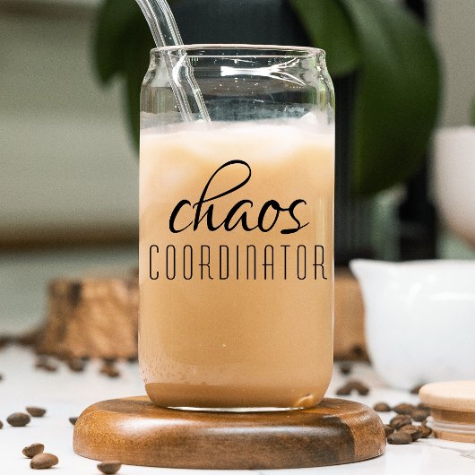 Chaos Coördinator Grappige Moeder Leraar Cadeau Blikvorm Glas