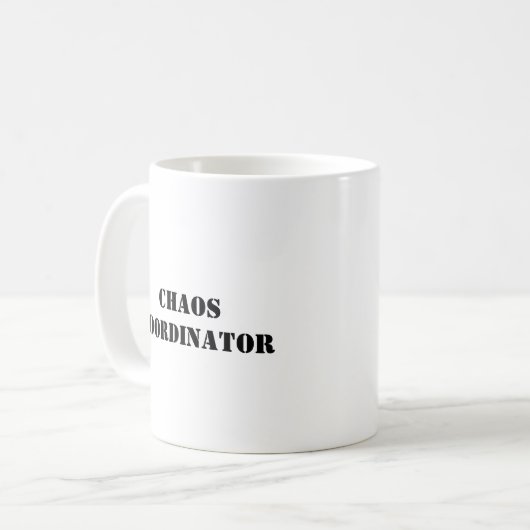Chaos Coördinator Grappige Mok (Voorkant links)