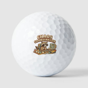 Chaos Coördinator Grappige Overwerkte Wasbeer Golfballen