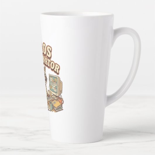 Chaos Coördinator Grappige Overwerkte Wasbeer Latte Mok (Rechts)