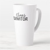 Chaos Coördinator Grappige Typografie Kunst Latte Mok (Rechterhoek)