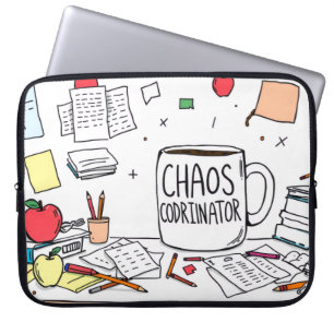 Chaos Coördinator Grappige Typografie Laptop Sleeve