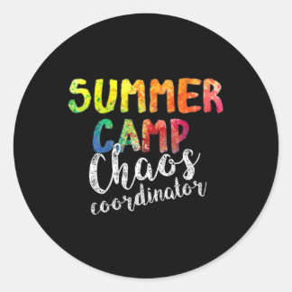 Chaos Coördinator . Grappige zomerkampbegeleider Ronde Sticker
