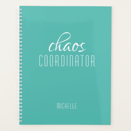 Chaos Coordinator Groene gepersonaliseerde naam Planner (Voorkant)