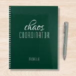 Chaos Coordinator Groene gepersonaliseerde naam Planner<br><div class="desc">Chaos Coordinator Green Personalized Name toont de tekst "chaos coordinator" in een leuke witte scripttypografie. Perfect voor die drukke moeder,  leraar,  sportteammanager of werkbaas. Ontworpen door Evco Studio www.zazzle.com/store/evcostudio</div>