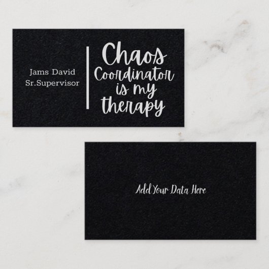 Chaos Coördinator is mijn therapie Visitekaartje (Voorkant / Achterkant)