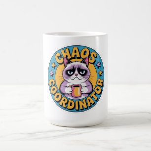 Chaos Coördinator Kat Sticker - Grappige Chagrijni Koffiemok