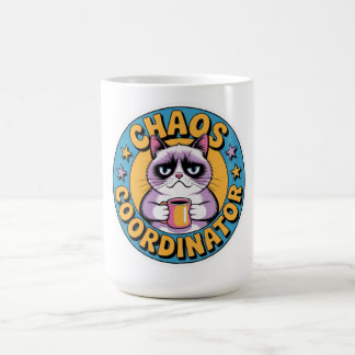 Chaos Coördinator Kat Sticker - Grappige Chagrijni Koffiemok