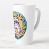 Chaos Coördinator Kat Sticker - Grappige Chagrijni Latte Mok (Rechterhoek)