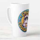 Chaos Coördinator Kat Sticker - Grappige Chagrijni Latte Mok (Linkerhoek)