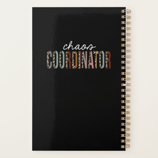 Chaos Coordinator Leopard Print Funny Gift Planner (Achterkant)