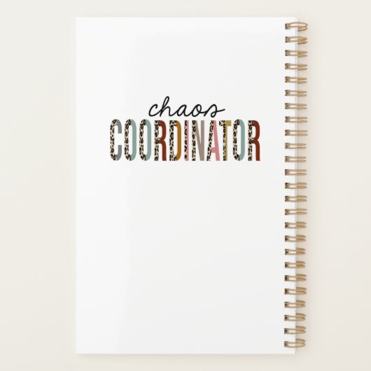 Chaos Coordinator Leopard Print Funny Planner (Achterkant)