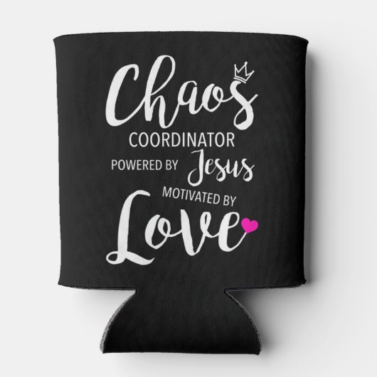 Chaos-coördinator leraar met de kracht van Jesus M Blikjeskoeler (Achterkant)