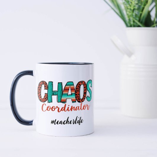 Chaos-coördinator leraar mok