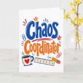 Chaos Coördinator Leraar Terug naar School Ontwerp Kaart (Gele Bloem)