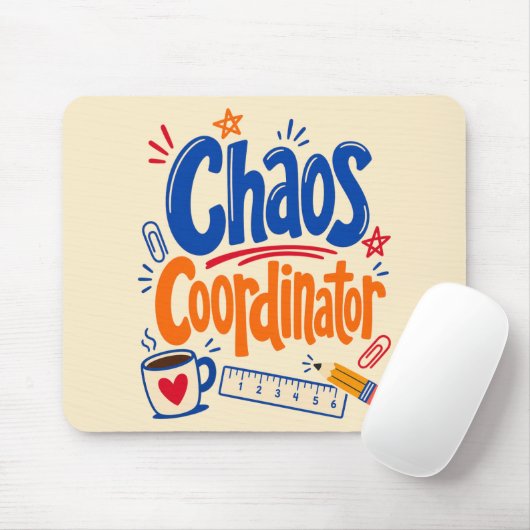 Chaos Coördinator Leraar Terug naar School Ontwerp Muismat (Met muis)