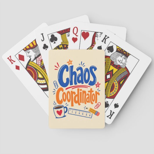 Chaos Coördinator Leraar Terug naar School Ontwerp Pokerkaarten (Achterkant)