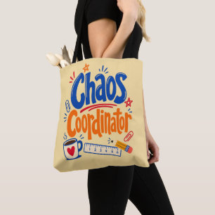 Chaos Coördinator Leraar Terug naar School Ontwerp Tote Bag