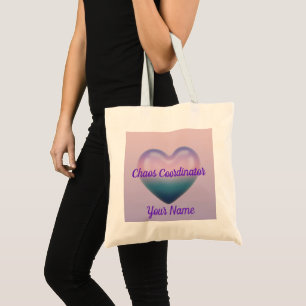 Chaos Coördinator MAMA Hart Bloemig Paars Tote Bag